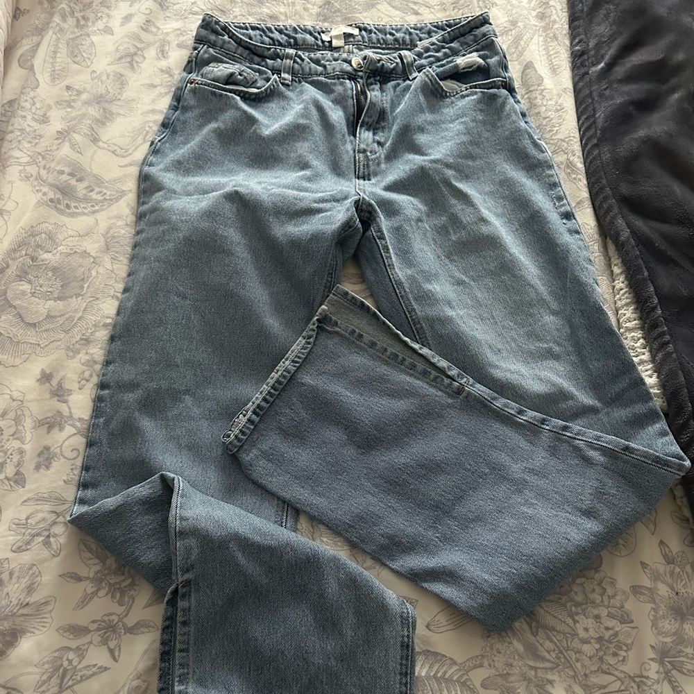 H and M jeans, bootcut with a slit